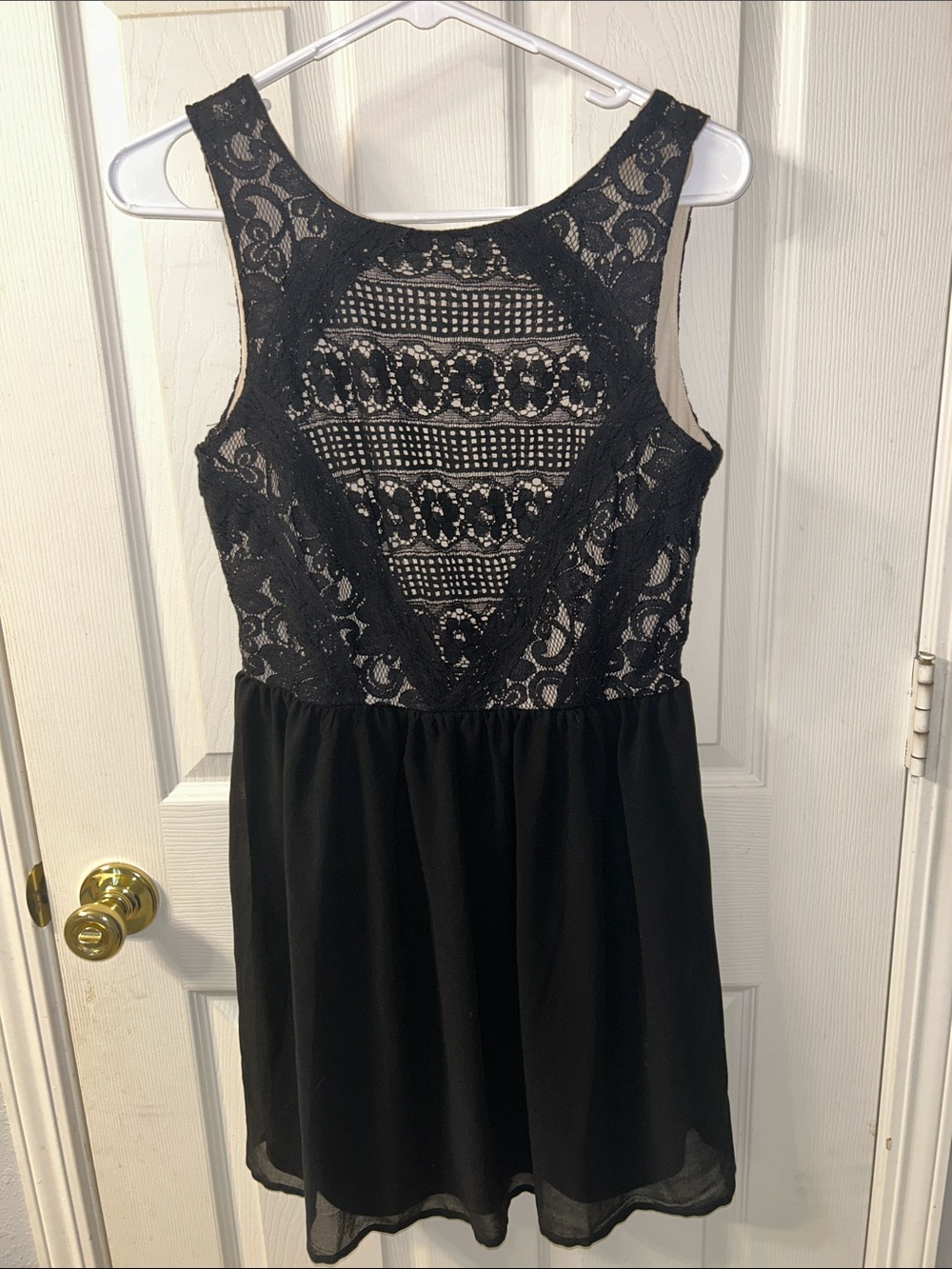 Rewind Black Lace Scoop Neck Dress